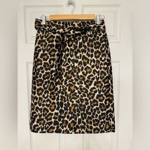 J. Crew Leopard Pencil Skirt Size 0
